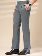 Stone Grey Classic Buckle Formal Gurkha Pants by ITALIAN VEGA®