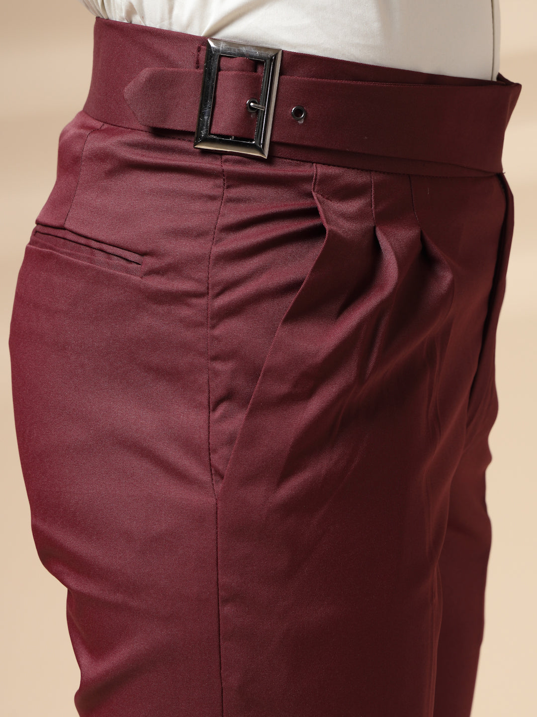 Wine Classic Buckle Gurkha Pants by Italian Vega®