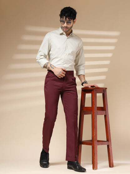 Wine Classic Buckle Gurkha Pants by Italian Vega®