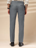 Stone Grey Classic Buckle Formal Gurkha Pants by ITALIAN VEGA®