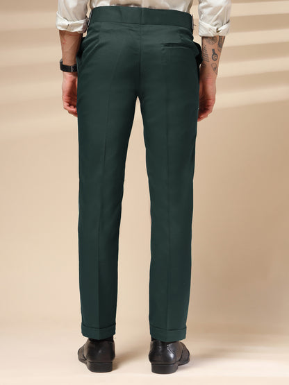 Bottle Green Classic Buckle Gurkha Pants by Italian Vega®