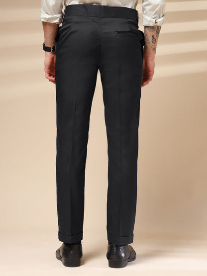Black Classic Buckle Formal Gurkha Pants by ITALIAN VEGA®