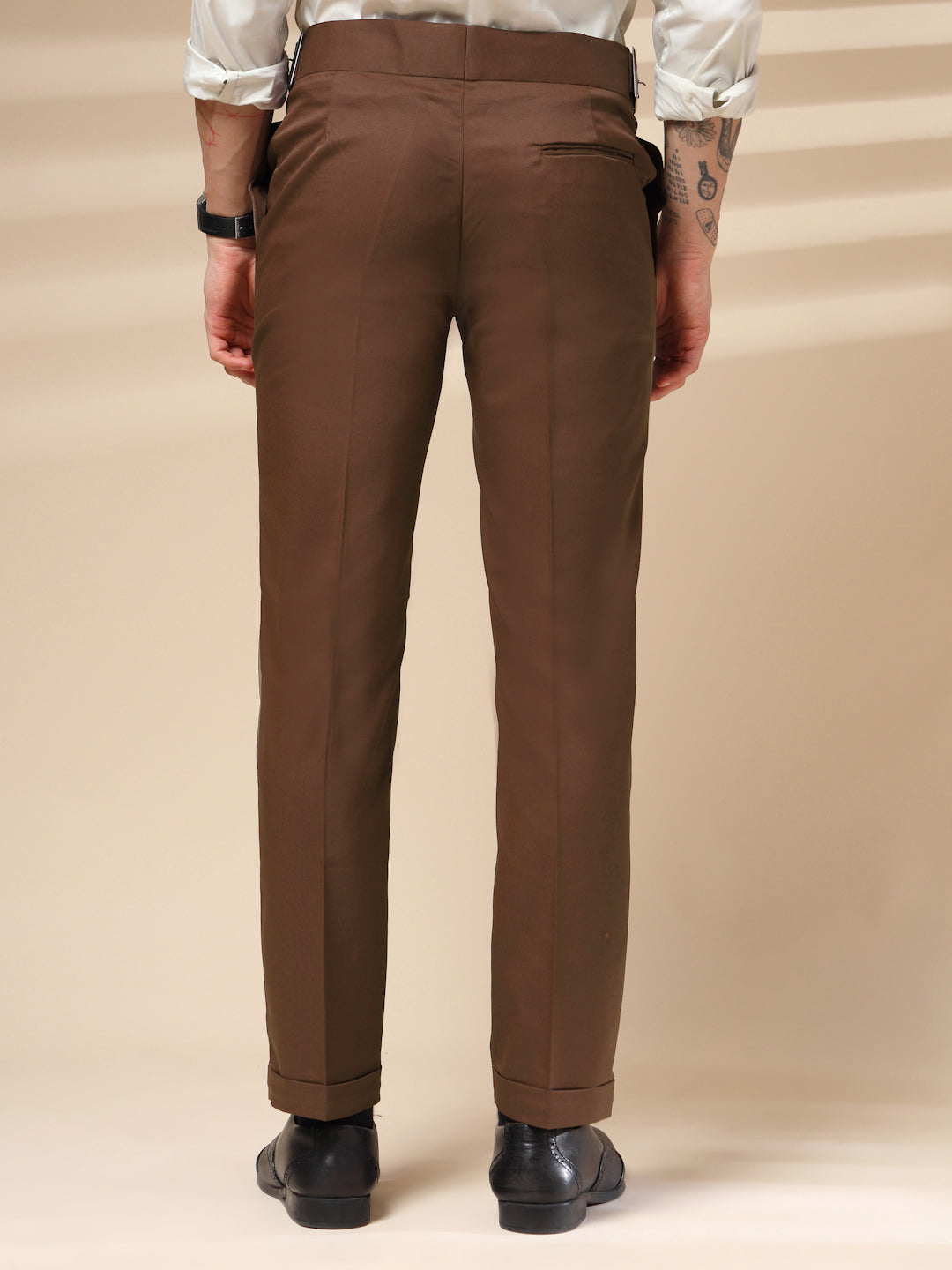 Brown Classic Buckle Gurkha Pants by Italian Vega®