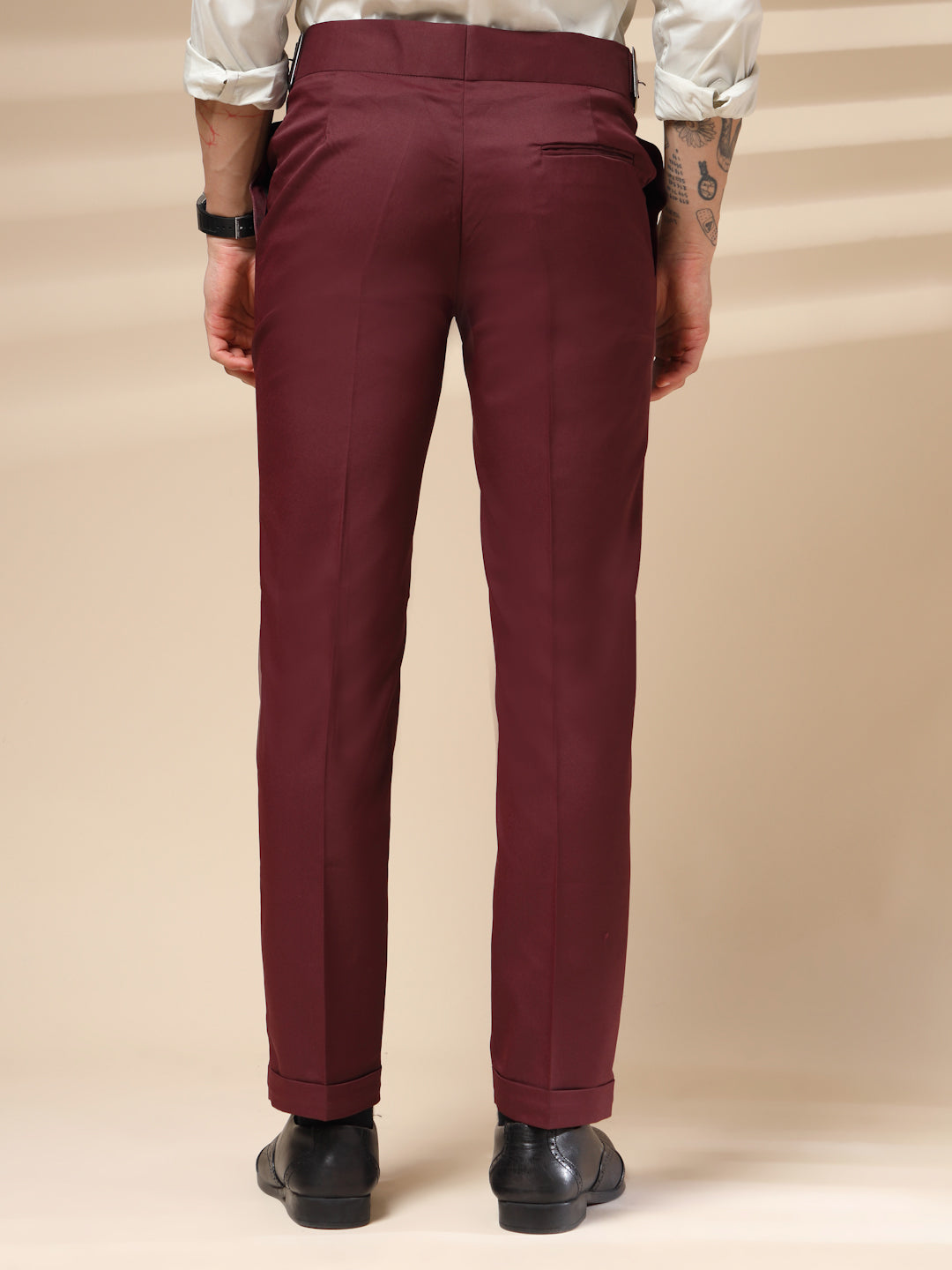 Wine Classic Buckle Gurkha Pants by Italian Vega®