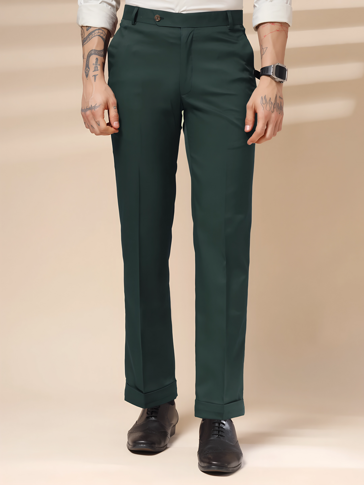 Royal Bottle Green Formal Trouser by ITALIAN VEGA®