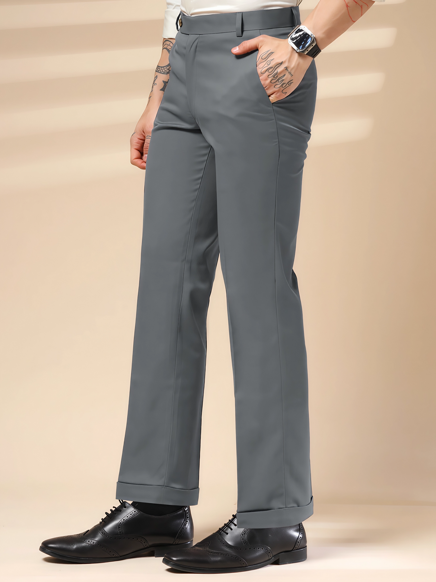 Royal Stone Grey Formal Trouser by ITALIAN VEGA®