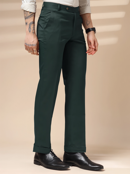 Royal Bottle Green Formal Trouser by ITALIAN VEGA®