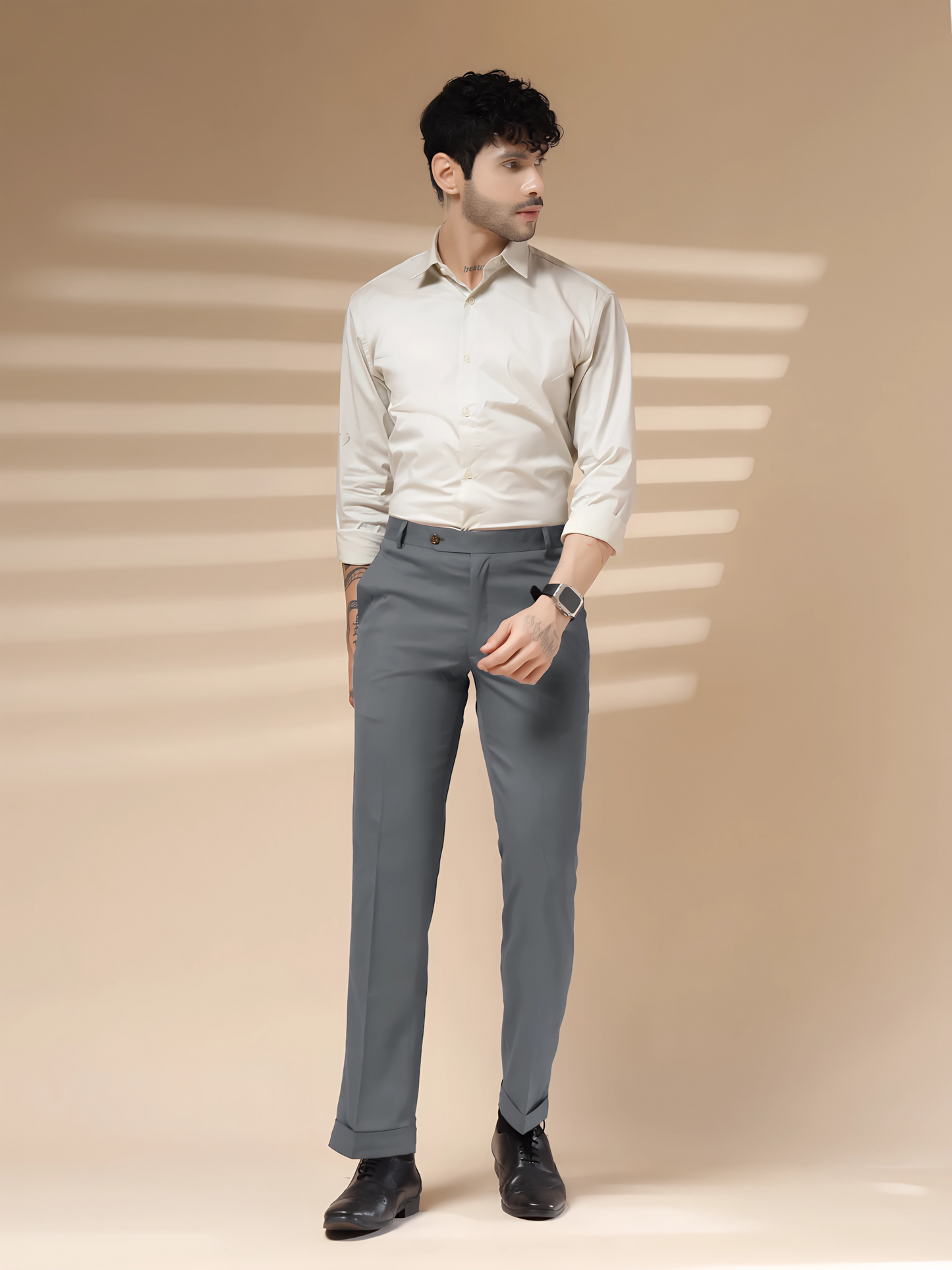 Royal Stone Grey Formal Trouser by ITALIAN VEGA®
