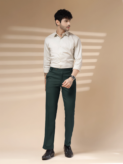 Royal Bottle Green Formal Trouser by ITALIAN VEGA®