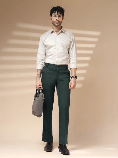 Royal Bottle Green Formal Trouser by ITALIAN VEGA®