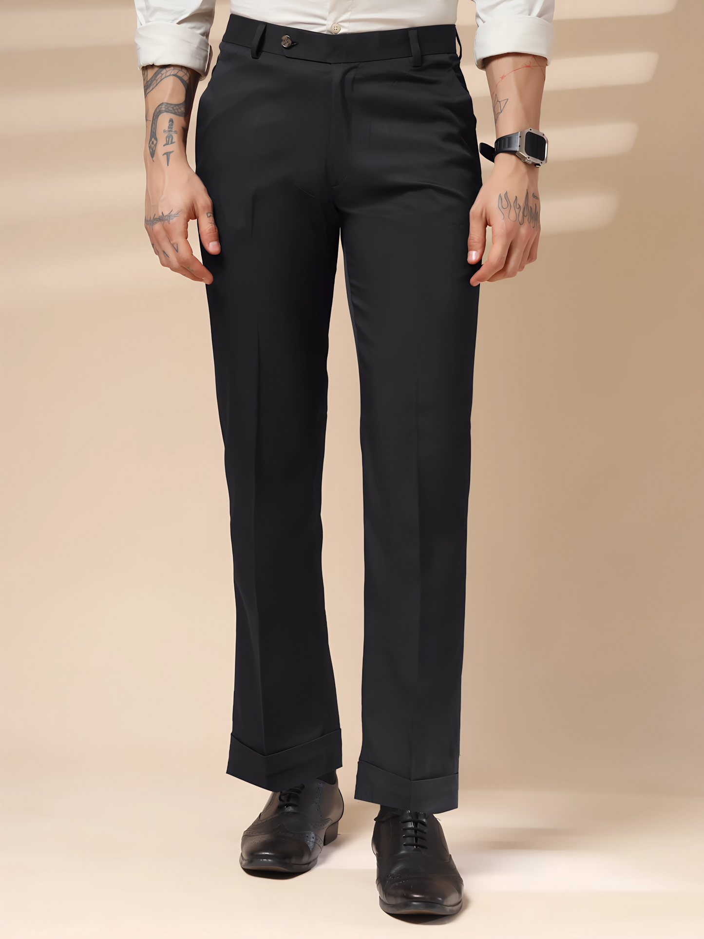 Charcoal Black Men Formal Pants by Italian Vega®