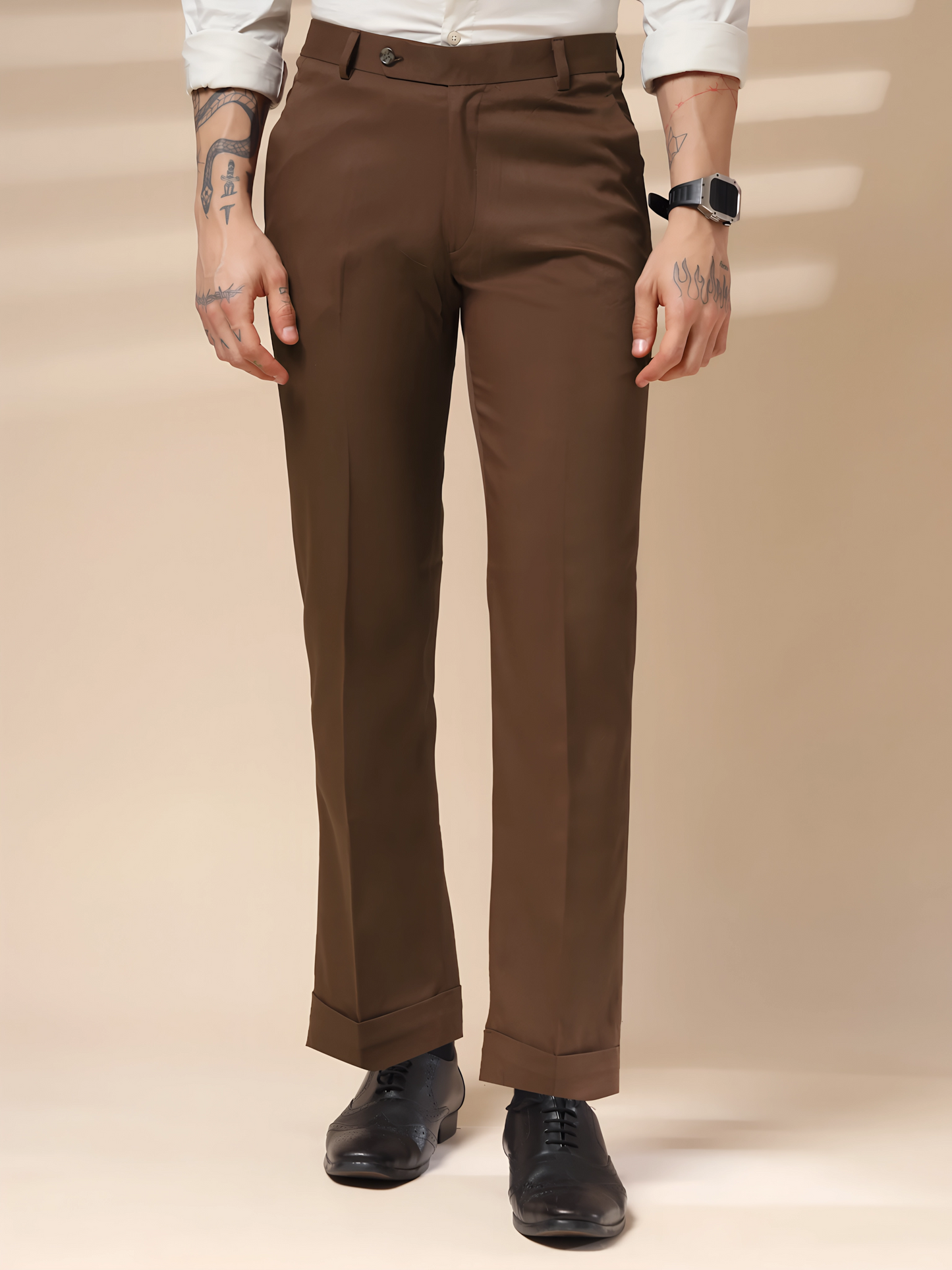 Brown Men Formal Pant by ITALIAN VEGA®