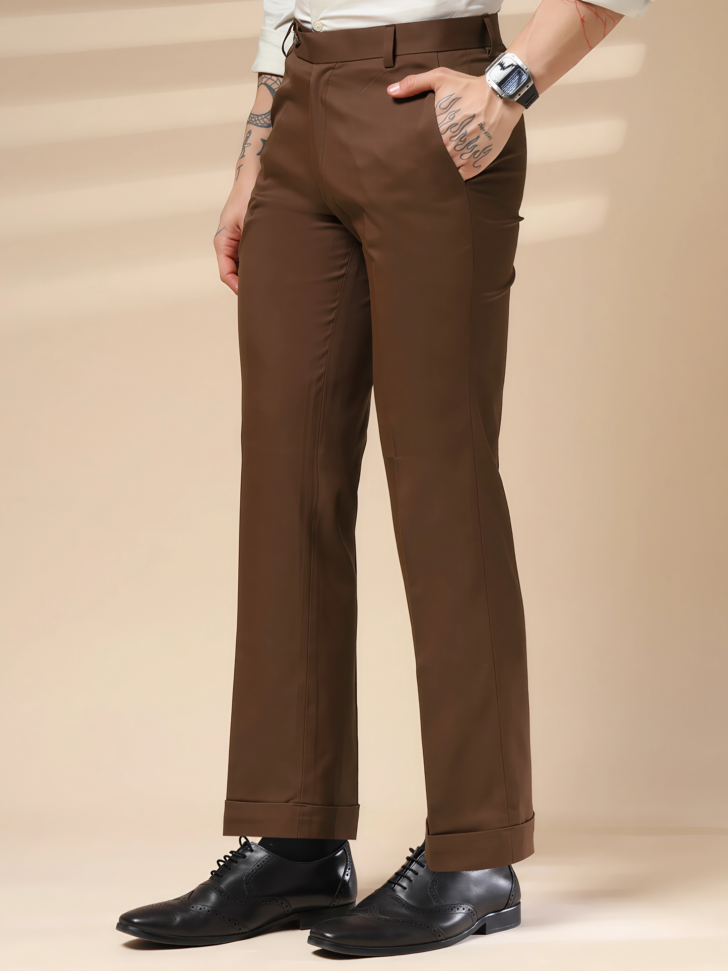 Brown Men Formal Pant by ITALIAN VEGA®