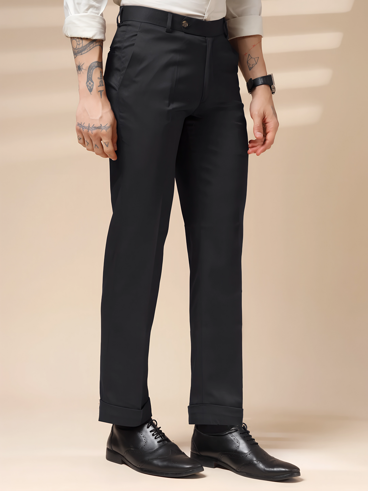 Charcoal Black Men Formal Pants by Italian Vega®