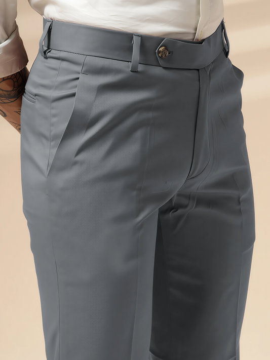 Stone Grey Men Formal Pant by ITALIAN VEGA®