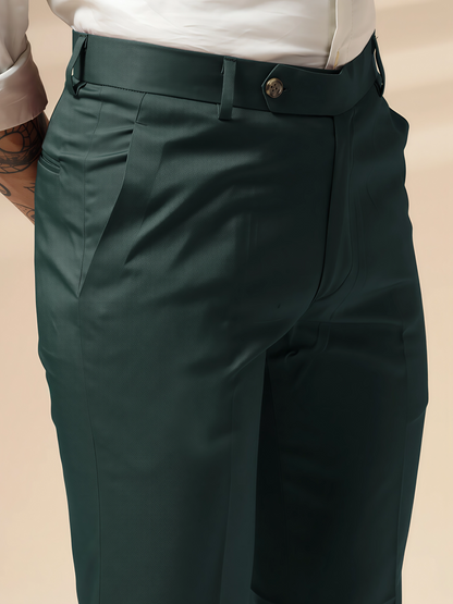 Bottle Green Men Formal Pant by ITALIAN VEGA®