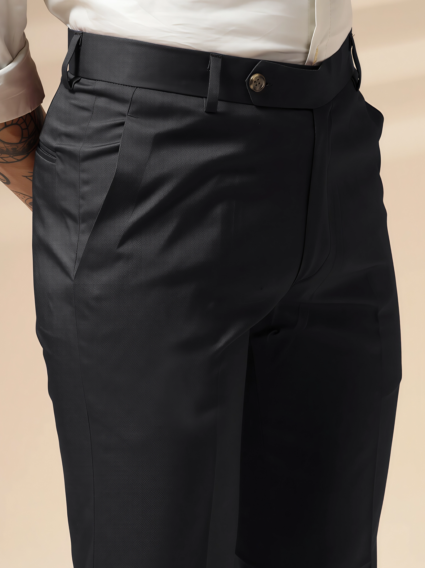 Charcoal Black Men Formal Pants by Italian Vega®