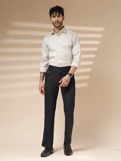 Charcoal Black Men Formal Pants by Italian Vega®
