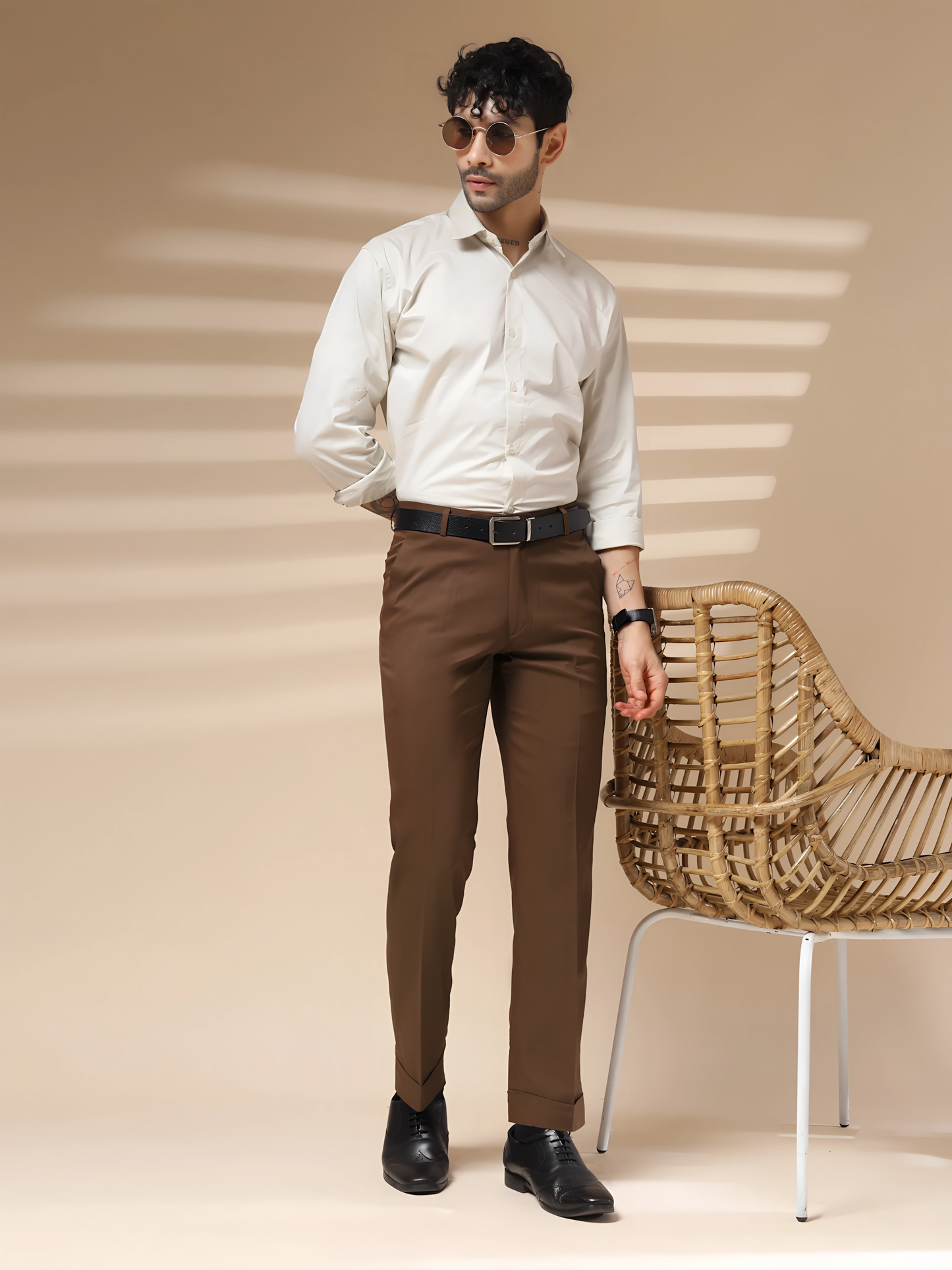 Brown Men Formal Pant by ITALIAN VEGA®