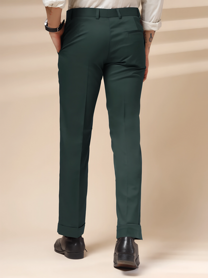Bottle Green Men Formal Pant by ITALIAN VEGA®