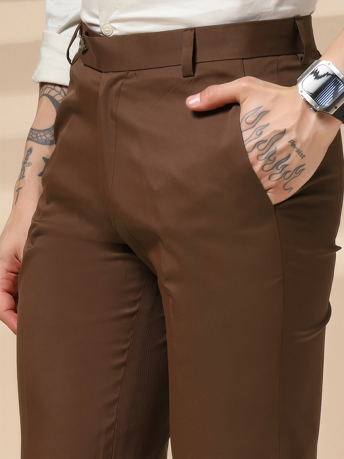 Brown Men Formal Pant by ITALIAN VEGA®