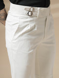 White Double Buckle Formal Gurkha Pants by ITALIAN VEGA®