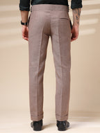 Khakhi Classic Buckle Herringbone Gurkha Pants | Boot Cut Fit by Italian Vega®