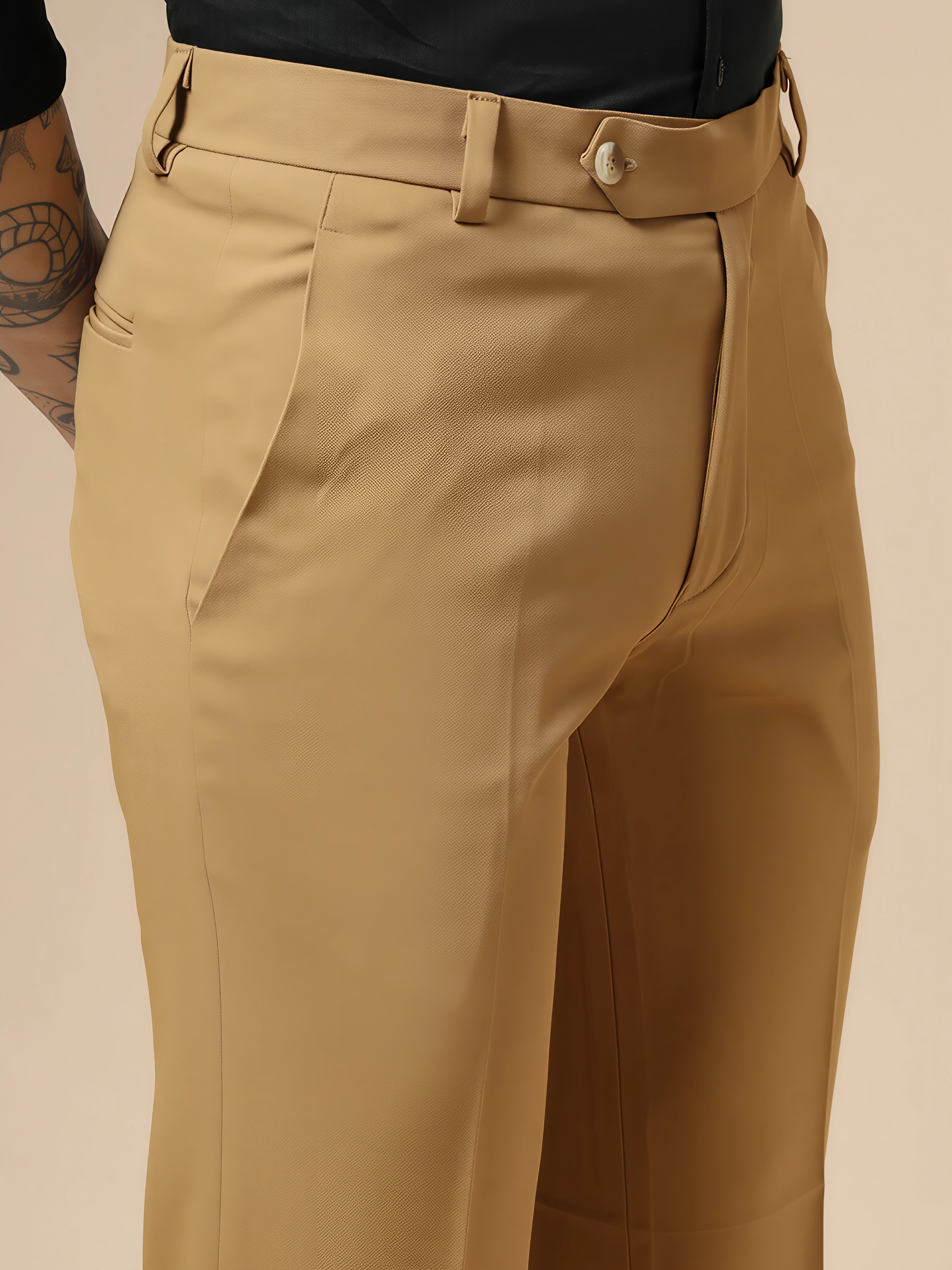 Khakhi Men Formal Pants by Italian Vega®