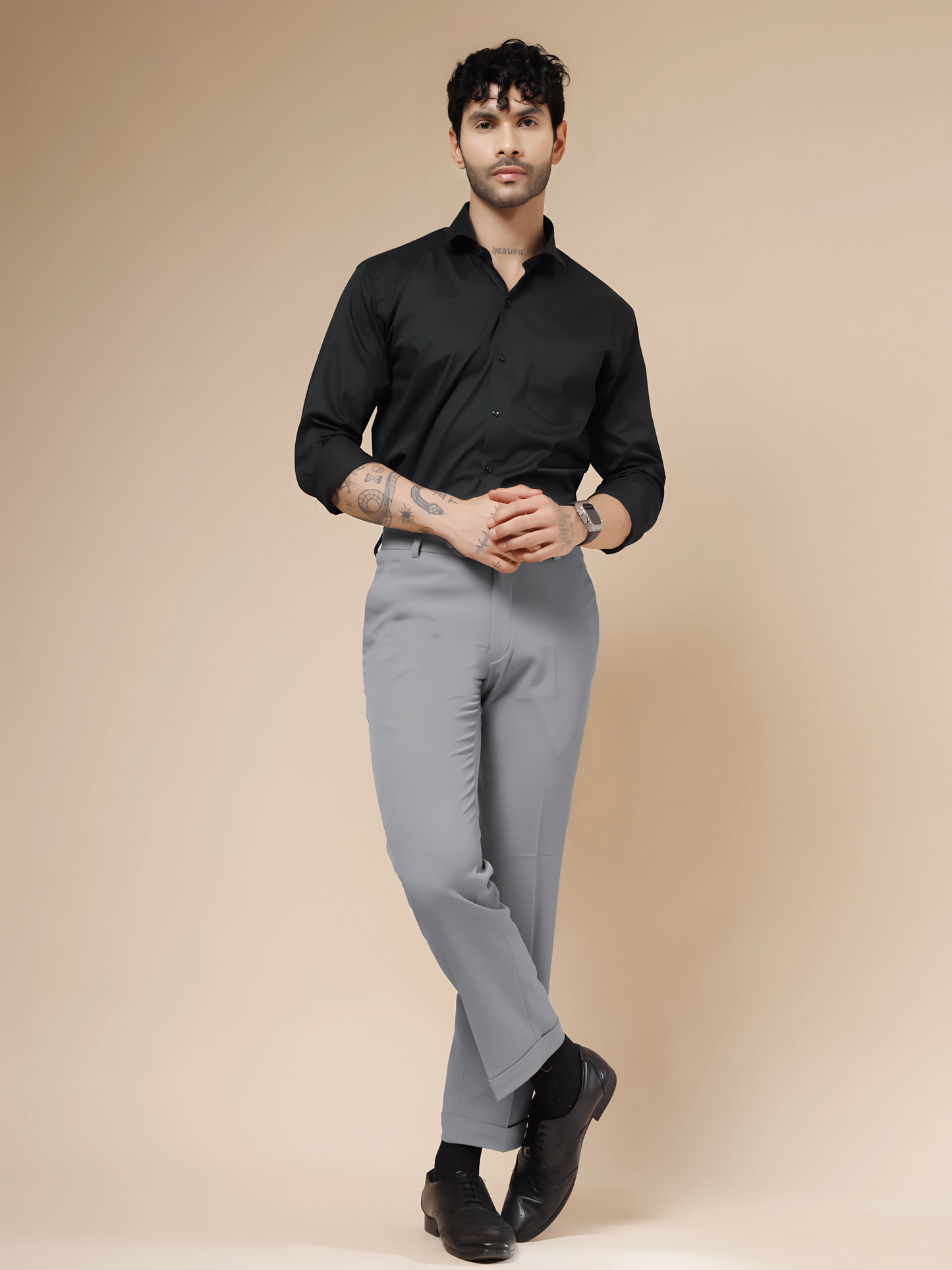 Ash Grey Men Formal Pants by Italian Vega®