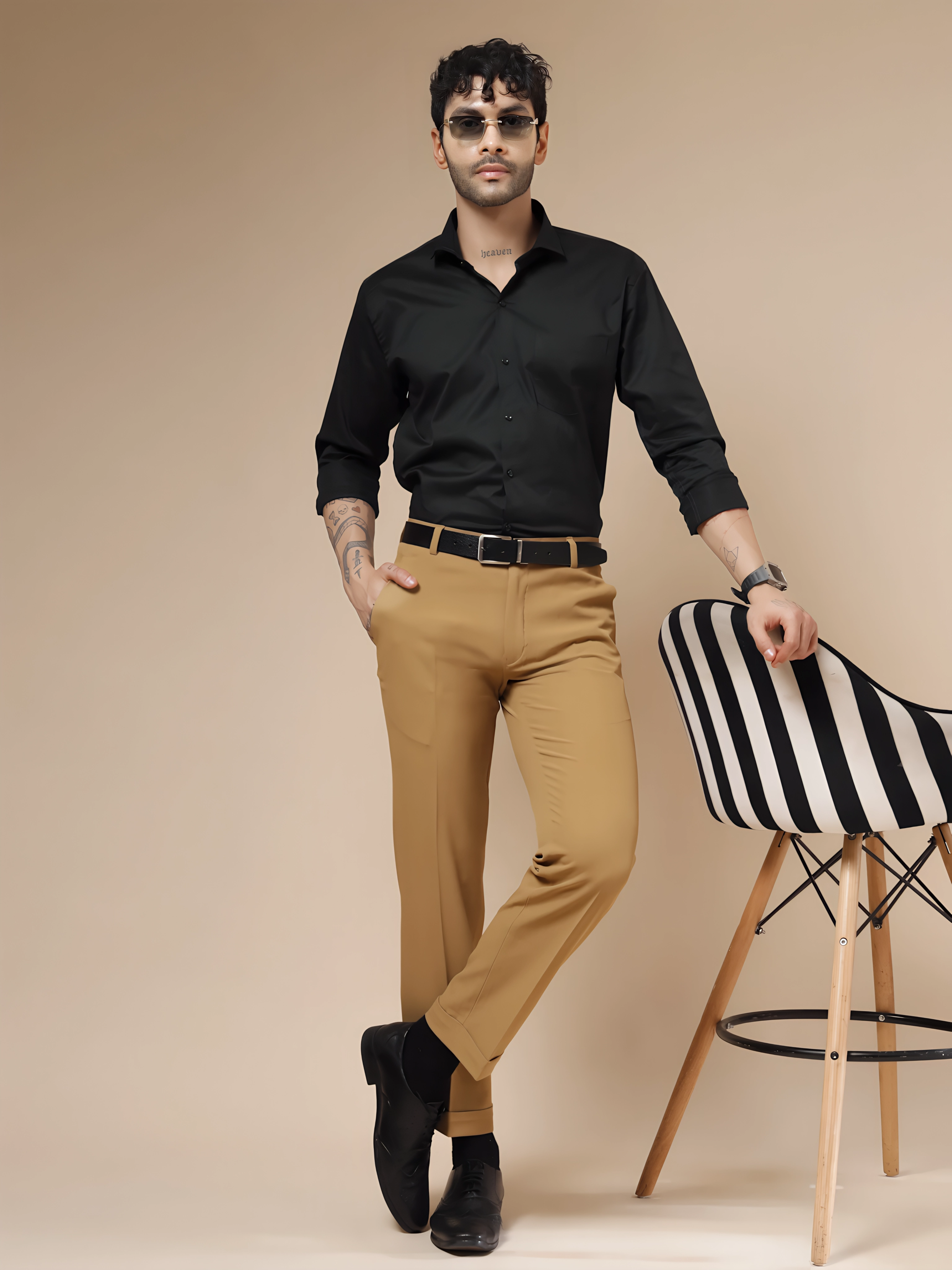 Khakhi Men Formal Pants by Italian Vega®