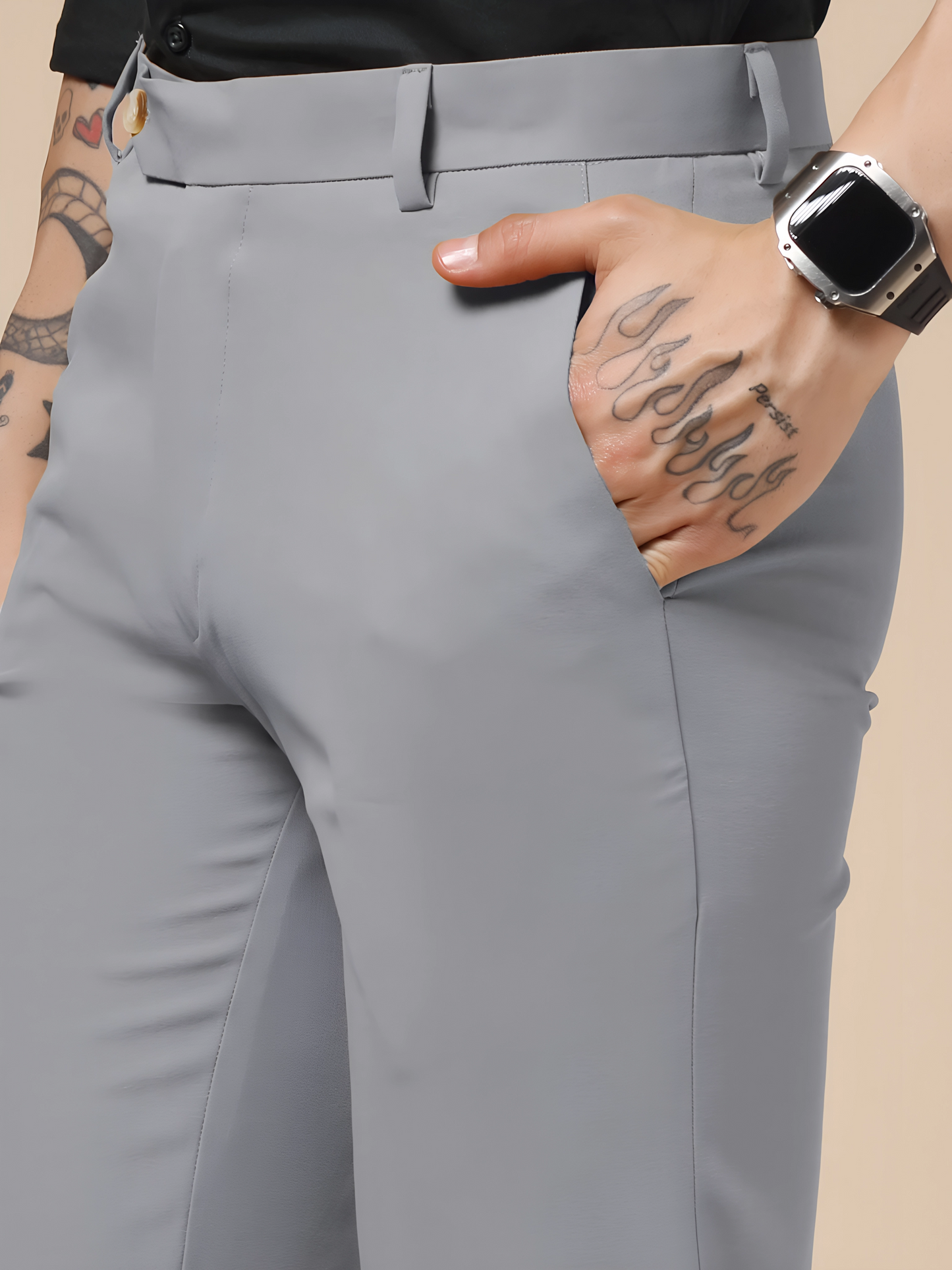 Ash Grey Men Formal Pants by Italian Vega®