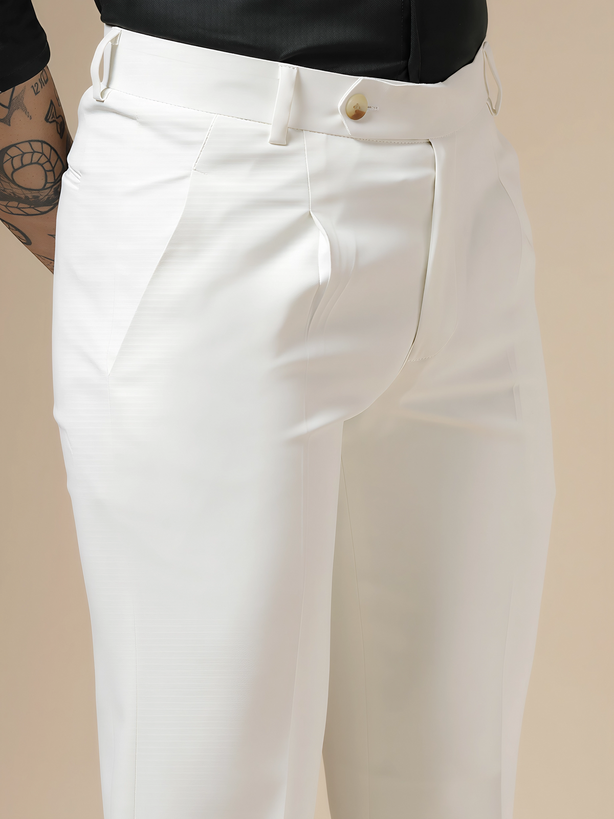 White Men Pleated Formal Trouser by Italian Vega®