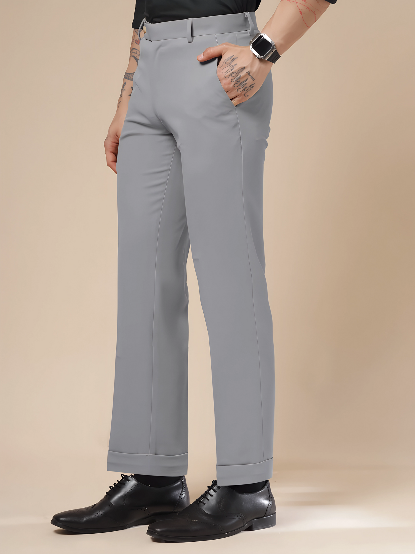 Royal Ash Grey Formal Trouser by ITALIAN VEGA®