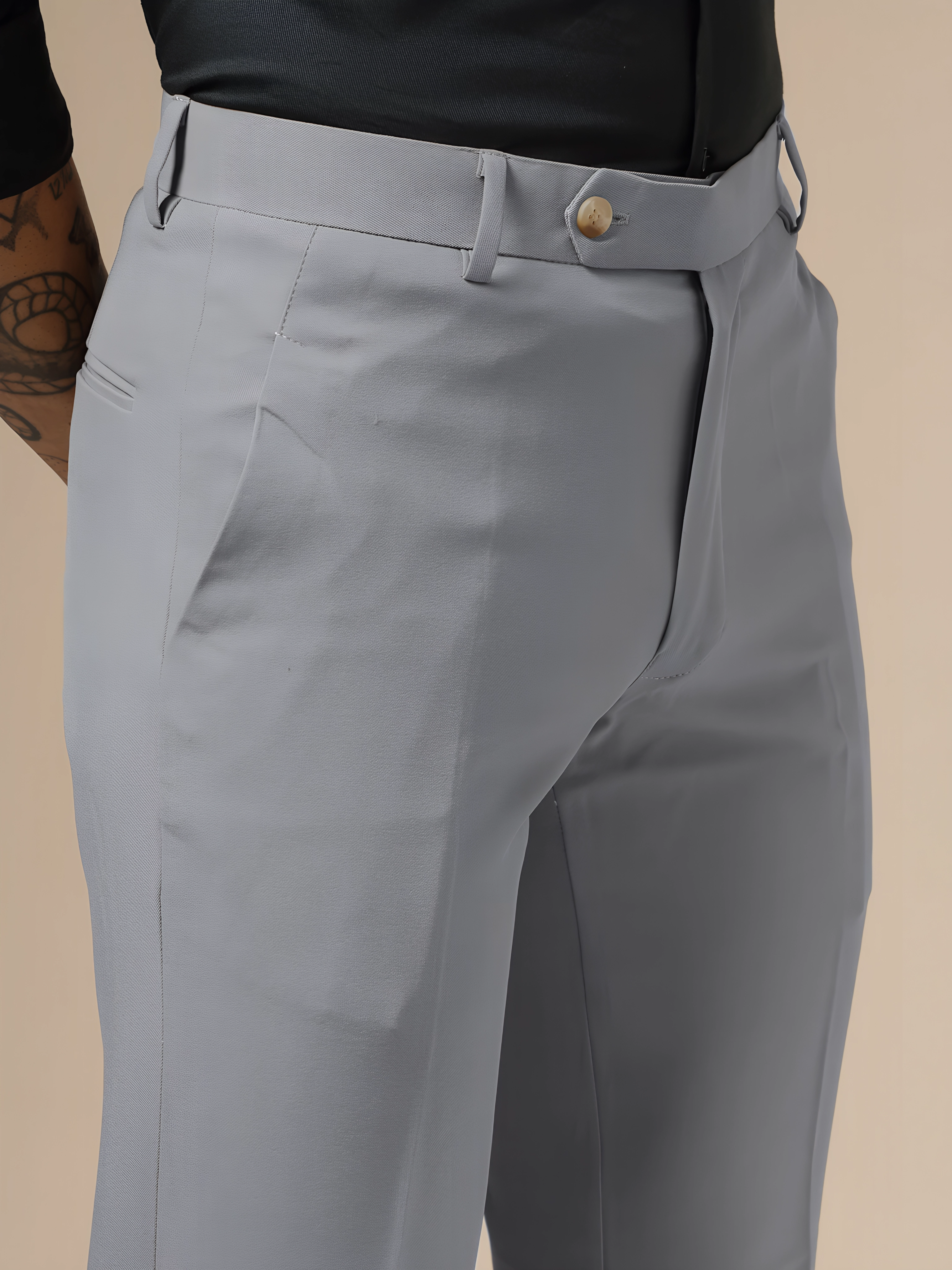 Royal Ash Grey Formal Trouser by ITALIAN VEGA®