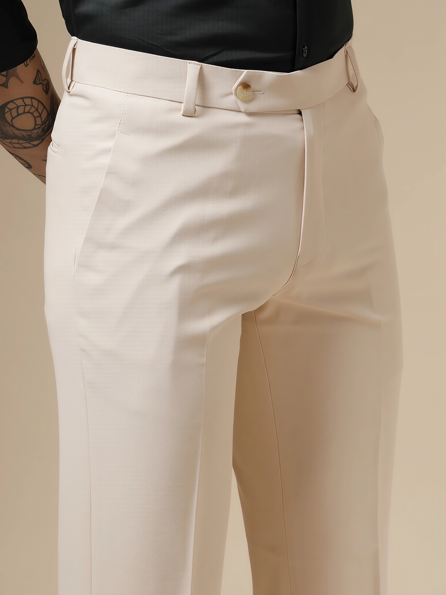 Beige Men Formal Trouser Pants by Italian Vega®
