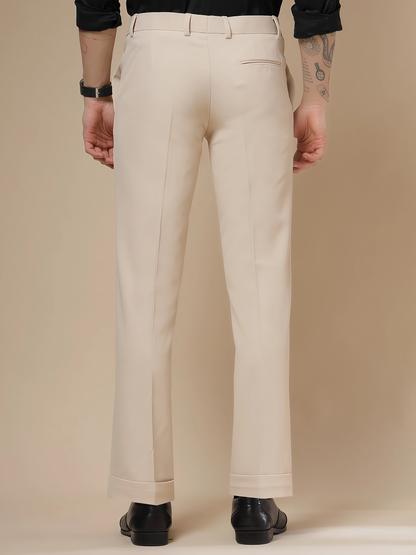 Beige Men Formal Trouser Pants by Italian Vega®