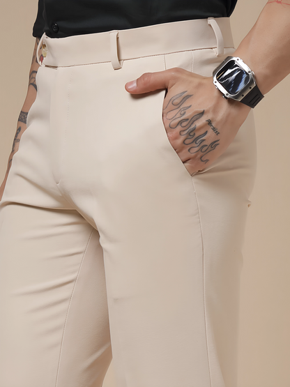 Beige Men Formal Trouser Pants by Italian Vega®