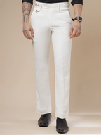 White Single Buckle Formal Gurkha Pants by ITALIAN VEGA®