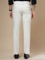 White Single Buckle Formal Gurkha Pants by ITALIAN VEGA®