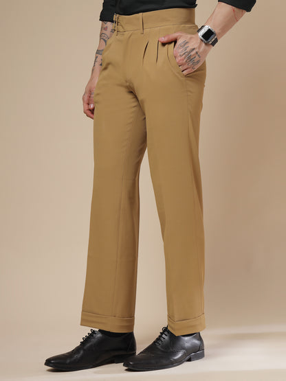 Camel Double Buckle Formal Gurkha Pants by ITALIAN VEGA®