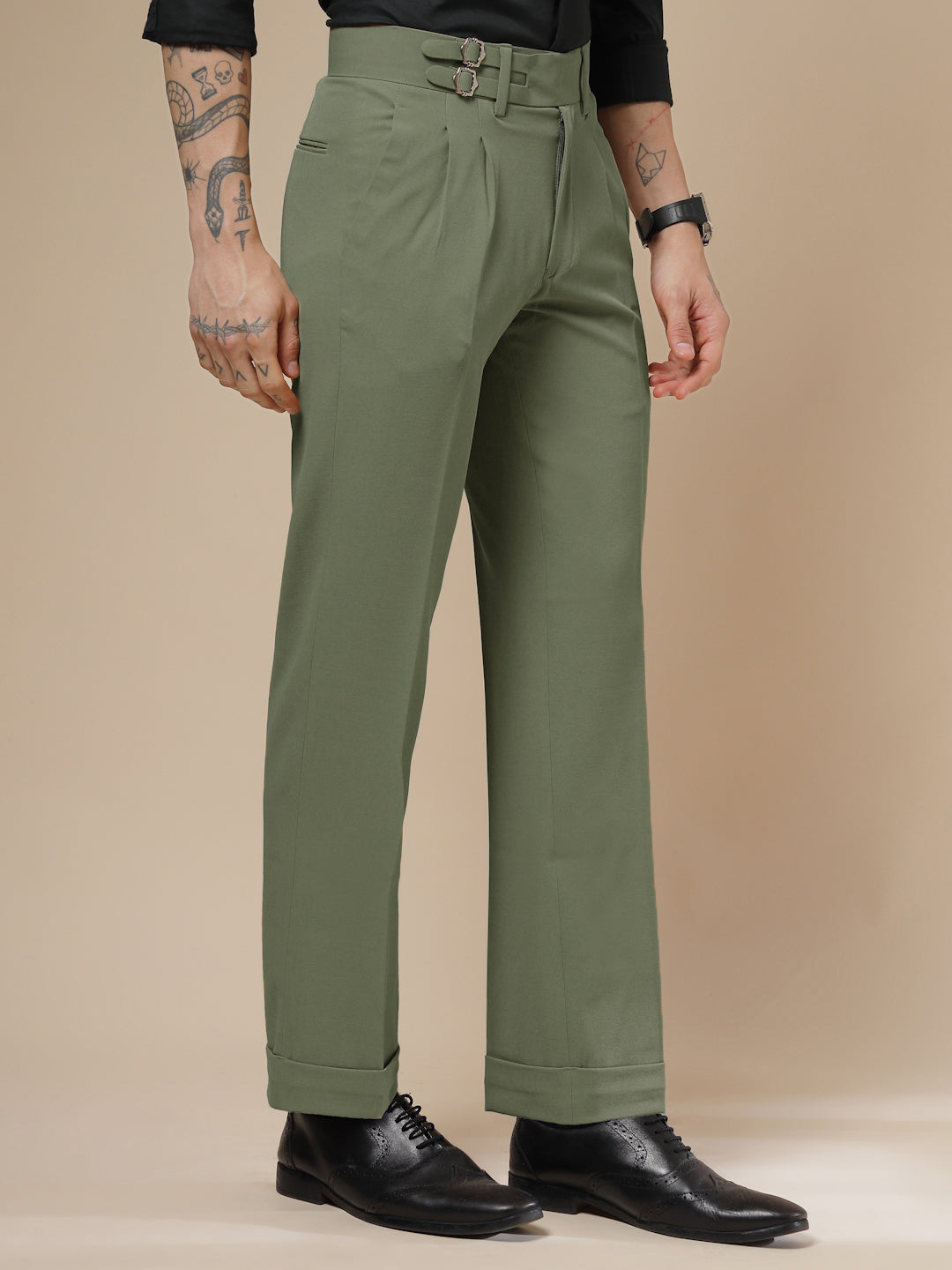 Pebble Double Buckle Formal Gurkha Pants by ITALIAN VEGA®