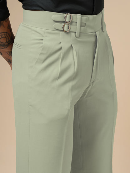 Lime Double Buckle Formal Gurkha Pants by ITALIAN VEGA®