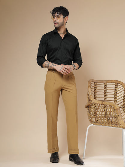 Camel Double Buckle Formal Gurkha Pants by ITALIAN VEGA®