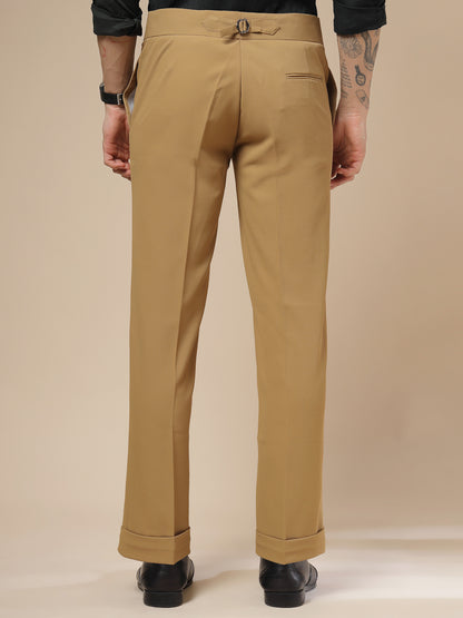Camel Double Buckle Formal Gurkha Pants by ITALIAN VEGA®