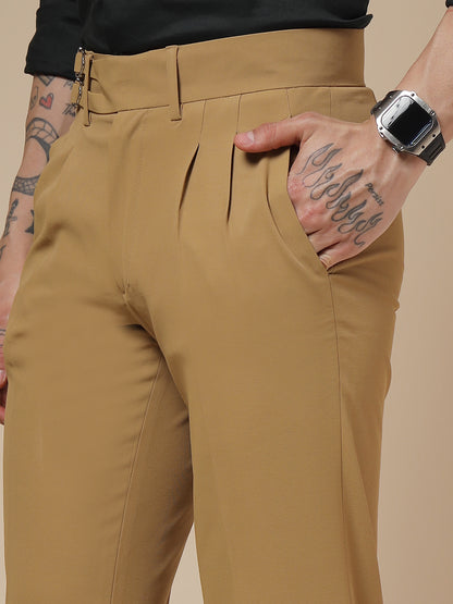 Camel Double Buckle Formal Gurkha Pants by ITALIAN VEGA®