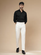 White Classic Buckle Formal Gurkha Pants by ITALIAN VEGA®