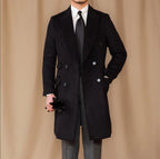 Kingsman Black Double Breasted Over Coat by Italian Vega® (Winter Special)