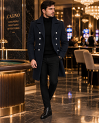 Alaska Dark Blue Double Breasted Over Coat by ITALIAN VEGA® (Winter Special)