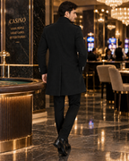 Alaska Black Double Breasted Over Coat by ITALIAN VEGA® (Winter Special)