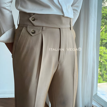 Camel Signature Flap Formal Gurkha Pants by ITALIAN VEGA®